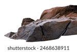 Rock stones formation formation located part of the mountain,Group of Cliff Rock natural stone with rough texture surface isolated on white backgrounds,Broken Edge of a Chunk of Rock Sea 