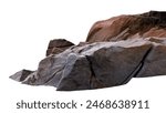 Rock stones isolated formation located part of the mountain,Group of Cliff Rock natural stone with rough texture surface isolated on white backgrounds,Broken Edge of a Chunk of Rock Sea 