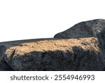 Rock stones isolated formation located part of the mountain,Group of Mineral Cliff Rock natural stone with rough texture surface,Image Chunk of Rock Sea with clipping path