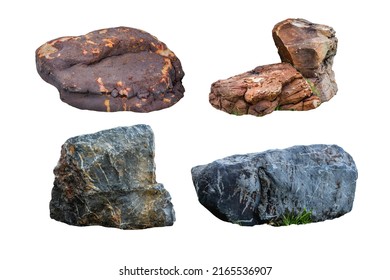 rock stones isolated on white background. - Shutterstock ID 2165536907