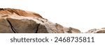 Rock stones with rough texture surface isolated on white,Group of Cliff Rock natural stone formation located part of the mountain,Broken Edge of a Chunk of Rock Sea with clipping path