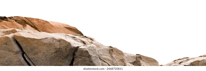 Rock stones with rough texture surface isolated on white,Group of Cliff Rock natural stone formation located part of the mountain,Broken Edge of a Chunk of Rock Sea with clipping path - Powered by Shutterstock