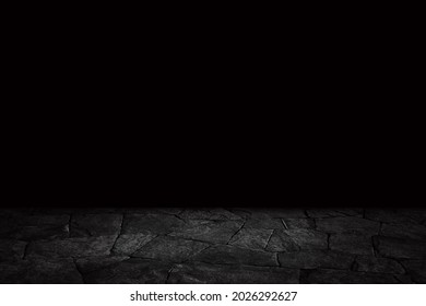 Rock Table With Black Background , Use For Product Background Image