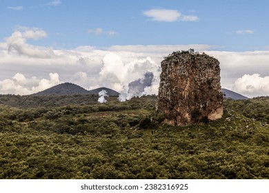 Rock tower in the Hell's Gate National Park, Kenya
