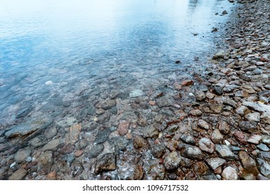 Rock under the river background.