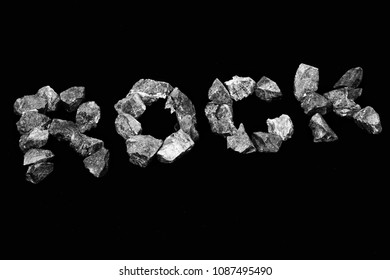 Rock Word Rock Alphabet On Black Stock Photo 1087495490 | Shutterstock