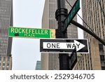 Rockefeller Plaza and one way signs in Manhattan