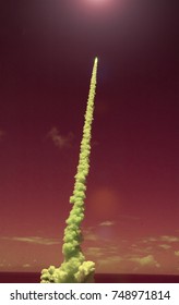Rocket and clouds. The elements of this image furnished by NASA.