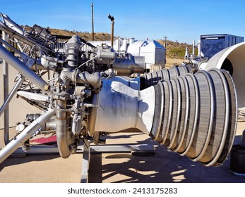 The Rocket Engine From the First Stage of a Large Missile Mounted on a Frame