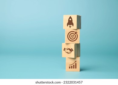 rocket icon on wooden on isolate background. rocket financial. rocket to moon - Shutterstock ID 2322031457