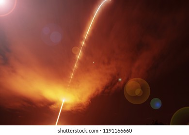 Rocket. Rocket launch. The elements of this image furnished by NASA.