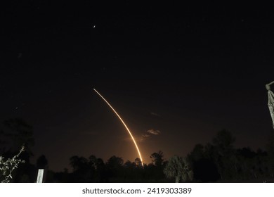 a rocket launch from florida, this is the space x launch of one of their satellites 