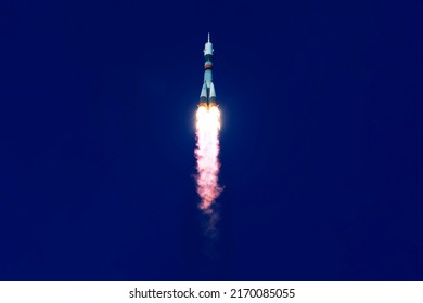 Rocket launch into space. Elements of this image furnished by NASA. High quality photo