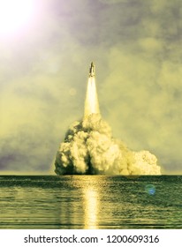 Rocket liftoff. The elements of this image furnished by NASA.