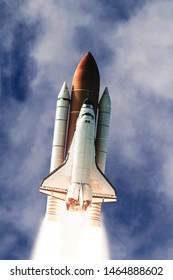 Rocket liftoff. The elements of this image furnished by NASA.