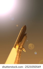 Rocket liftoff. The elements of this image furnished by NASA.