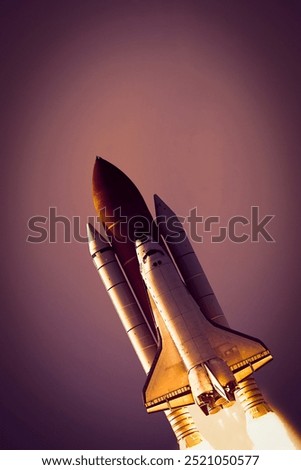 Rocket liftoff. The elements of this image furnished by NASA.