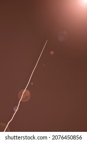 Rocket and light. The elements of this image furnished by NASA.