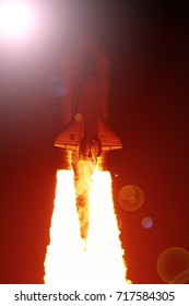 Rocket and light. The elements of this image furnished by NASA.