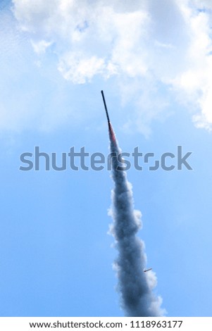 Rocket in the sky