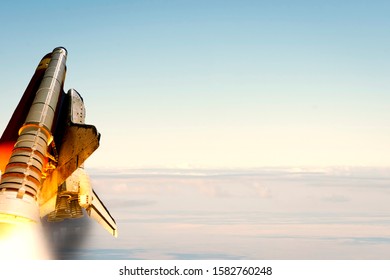 Rocket space craft. The elements of this image furnished by NASA.
