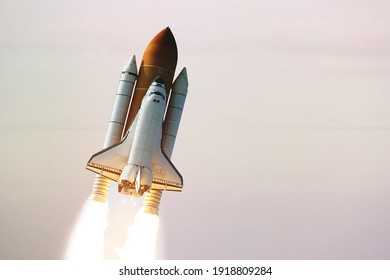Rocket space craft. The elements of this image furnished by NASA.
