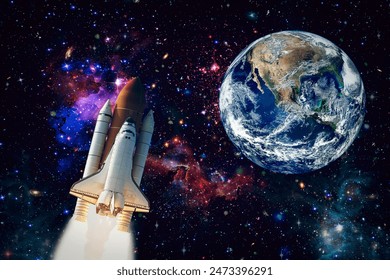 Rocket space craft. The elements of this image furnished by NASA.

 - Powered by Shutterstock