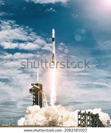 Rocket space craft. The elements of this image furnished by NASA.