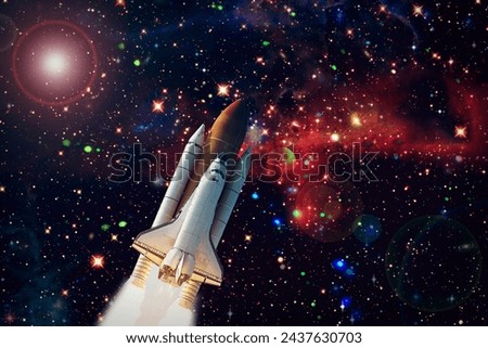 Rocket space craft. The elements of this image furnished by NASA.