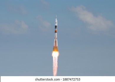 Rocket Space Craft. Launch. The Elements Of This Image Furnished By NASA.