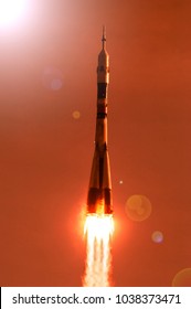 Rocket spaceship. The elements of this image furnished by NASA.