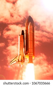 Rocket spaceship. The elements of this image furnished by NASA.