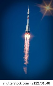 Rocket spaceship. The elements of this image furnished by NASA.