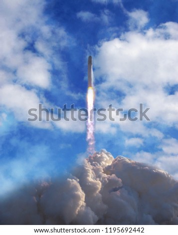Rocket spaceship. The elements of this image furnished by NASA.