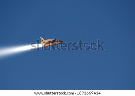 Rocket spaceship. Wonderful launch. The elements of this image furnished by NASA.