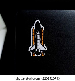 Rocket Sticker As A Laptop Decoration