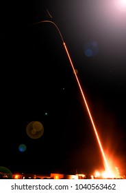 Rocket. Rocket tail. Rocket trace. The elements of this image furnished by NASA.