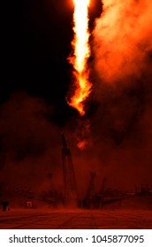 Rocket. Rocket tail. Rocket trace. The elements of this image furnished by NASA.