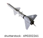 Rocket with warhead on white background isolated