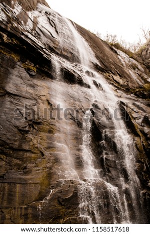 Rockface Bright Waterfall