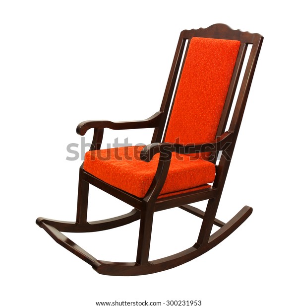 Rocking Chair Upholstered Orange Cloth Isolated Stock Photo Edit