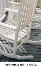 Rocking Chairs On Porch.