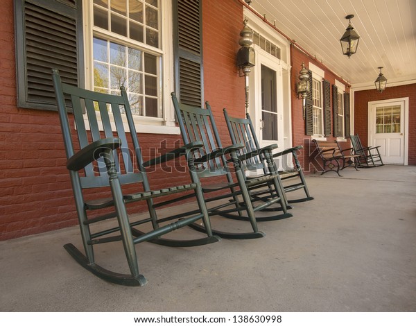Rocking Chairs On Porch Historic New Stock Photo Edit Now 138630998