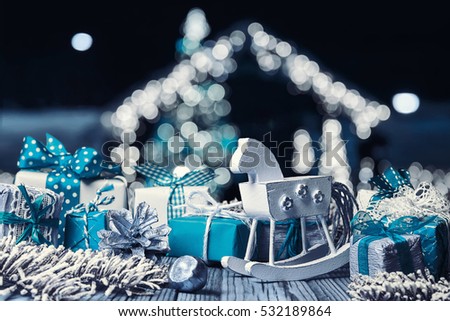 Rocking Horse Handmade Christmas Decorations On Stock Photo Edit