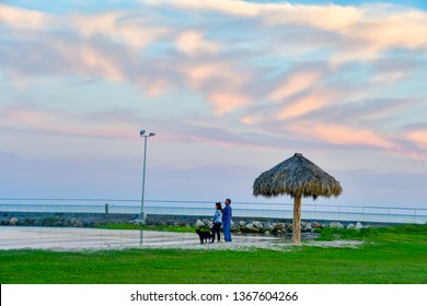 Rockport, Texas / USA - 7  April 2019:
Beautiful Beach At Sunset