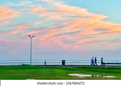 Rockport, Texas / USA - 7  April 2019:
Beautiful Beach At Sunset