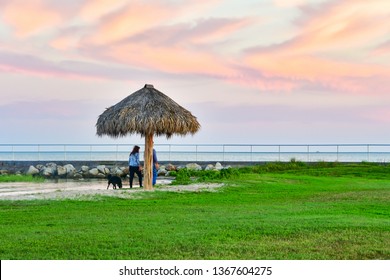 Rockport, Texas / USA - 7  April 2019:
Beautiful Beach At Sunset