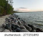 Rocks along shoreline, Lake Winnipeg, Riverton, Hecla Grindstone Provincial Park, Manitoba, Canada