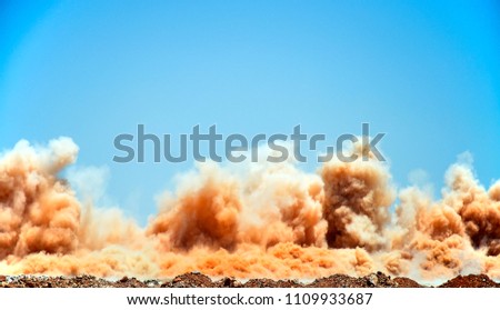 Rocks blasting on the construction site