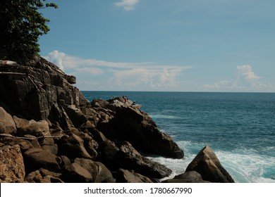 Rocks Coastline Beside Kamala Beach, A Neighbour Beach Of Famous Patong Beach 